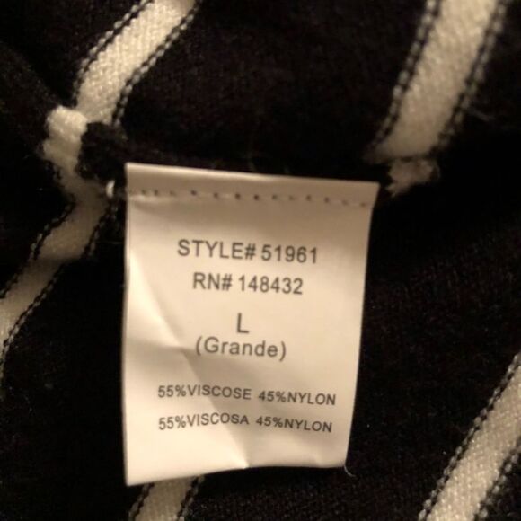 STITCH FIX STACCATO Cardigan Black and White Stripe W… - Picture 4 of 5